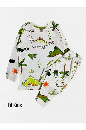 ست لباس راحتی سفید بچه گانه ساده elmas kids - کد 886396406