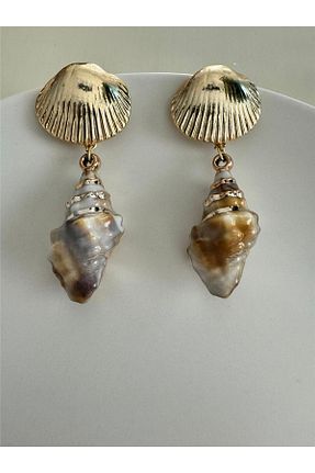 گوشواره جواهر طلائی فلزی Pelin Aksesuar - کد 886490731