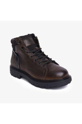 بوت / نیم بوت خاکی مردانه چرم خالص Greyder - کد 886489517
