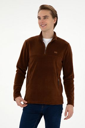 سوئیشرت قهوه ای مردانه ساده U.S. Polo Assn. - کد 886410330