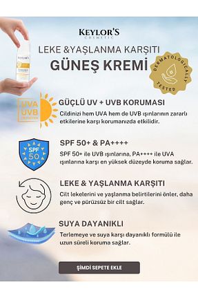 کرم ضد آفتاب صورت SPF 50 + Keylor