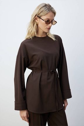 پیراهن قهوه ای زنانه رگولار BE BLUE - کد 886516615