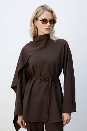 پیراهن قهوه ای زنانه رگولار BE BLUE - کد 886516615