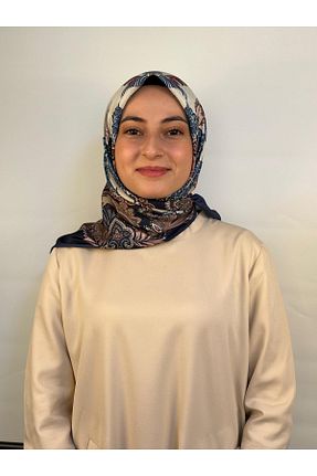 روسری سرمه ای پلی استر Azrina - کد 886534870