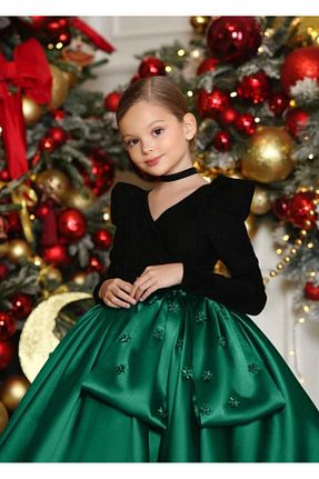 لباس سبز بچه گانه بافتنی By Feyza Kids Collection - کد 783206916