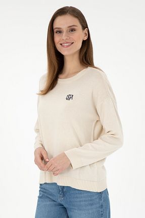 پلیور بژ زنانه ساده U.S. Polo Assn. - کد 886536190
