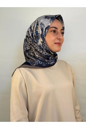 روسری آبی پلی استر Azrina - کد 886547537