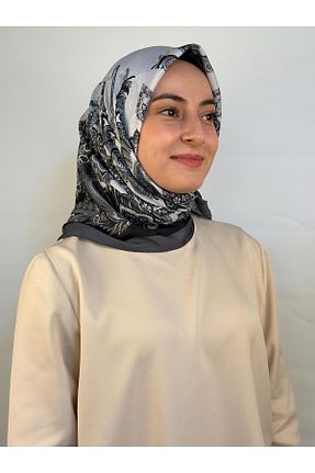 روسری طوسی پلی استر Azrina - کد 886547511