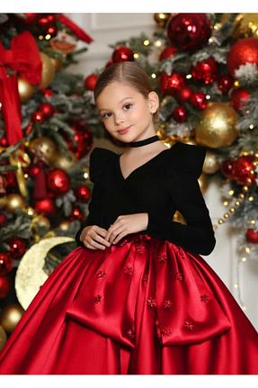 لباس قرمز بچه گانه بافتنی By Feyza Kids Collection - کد 783206981