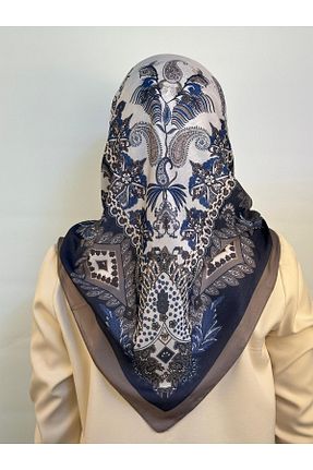 روسری آبی پلی استر Azrina - کد 886547537