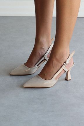 کفش پاشنه بلند کلاسیک بژ زنانه چرم لاکی Mida Shoes - کد 826524927