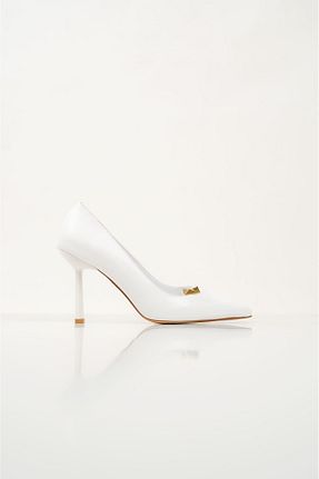 کفش پاشنه بلند کلاسیک سفید زنانه پارچه shoe for me - کد 886562740