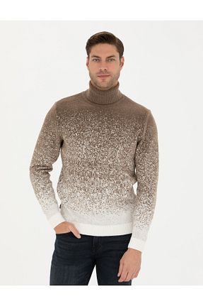 پلیور قهوه ای مردانه ساده Pierre Cardin - کد 886555357
