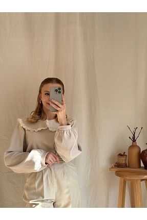 بلوز بنفش زنانه ساده NUAS COLLECTİON - کد 886566381