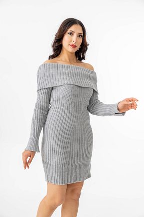 لباس طوسی زنانه بافت TUĞBA ERGÜL - کد 886564038