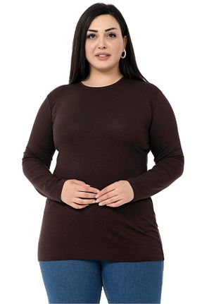 بادی سایز بزرگ قهوه ای زنانه Bodycon DISENTIS MODEST - کد 747845199
