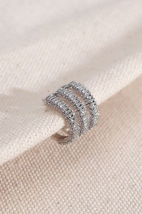 گوشواره غضروفی جواهر زنانه روکش طلا Süspüs Accessories - کد 886601313