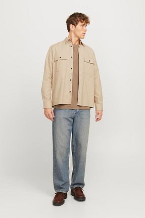 پیراهن طوسی مردانه Relaxed Jack & Jones - کد 886672688