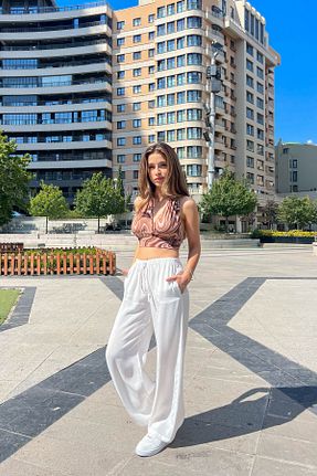 شلوار سفید زنانه پنبه ای ModaPlaza - کد 886591880