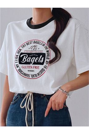 تیشرت سفید زنانه کراپ MOONBULL - کد 886603812