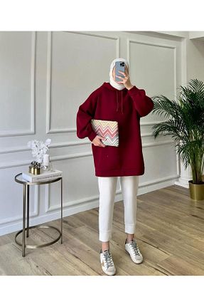 سوئیشرت حجاب زرشکی زنانه Polar Genel Markalar - کد 886564218