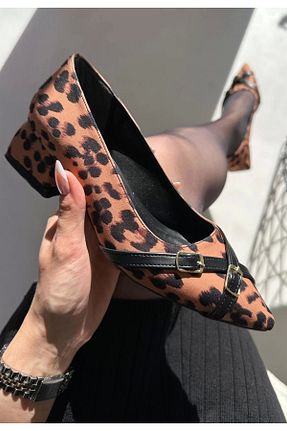 کفش پاشنه بلند کلاسیک قهوه ای زنانه چرم مصنوعی Genel Markalar - کد 873166173
