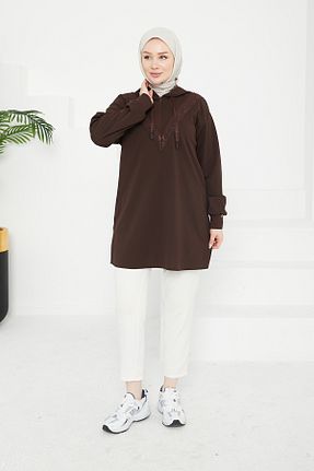 لباس قهوه ای زنانه بافت Armine TREND - کد 885587437