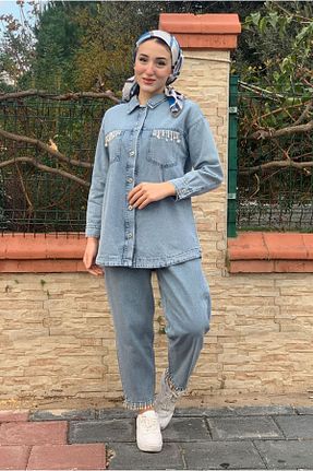 ست گرمکن حجاب سرمه ای زنانه Relaxed Moda Rosa - کد 886710532