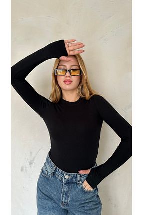 بادی مشکی زنانه یقه دوچرخه Lacesta - کد 886635671