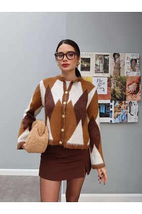 رویه قهوه ای زنانه اکریلیک - پلی استر ESRAHELVACI - کد 886679047