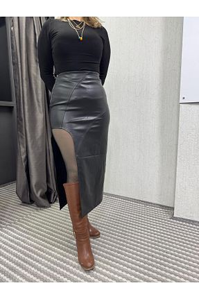 دامن مشکی زنانه ساده BengüşButik - کد 886705576
