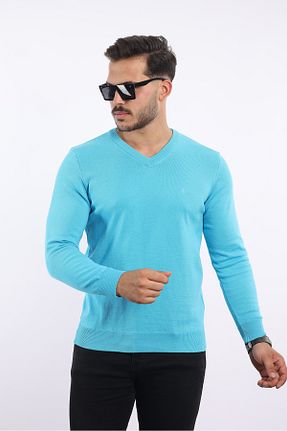 پلیور فیروزه ای مردانه ساده rugatchi - کد 886725740
