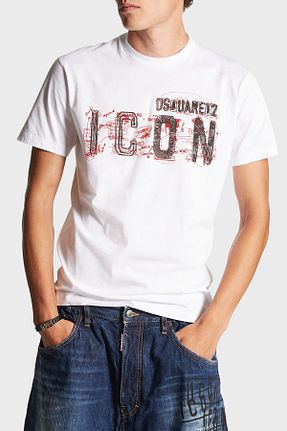 تیشرت سفید مردانه رگولار DSquared2 - کد 886745656