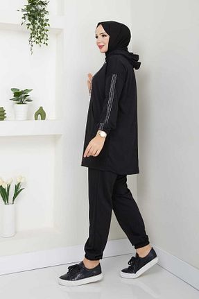 ست گرمکن سایز بزرگ مشکی زنانه پنبه ای CNG MODA - کد 886746849