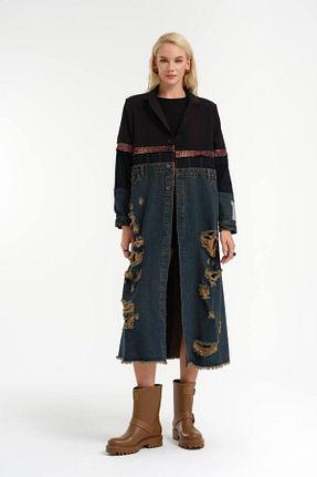 ترنچکت مشکی زنانه %100 پنبه tw3 - کد 881859416