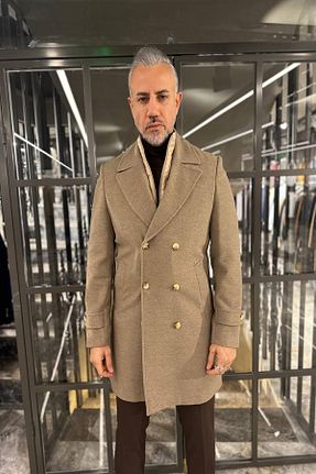 پالتو پشمی قهوه ای مردانه رگولار Fc Plus - کد 886758975