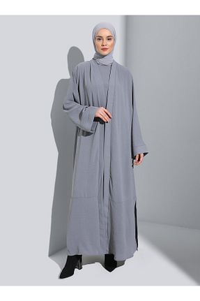 ست بالاتنه و پائین تنه طوسی زنانه بافتنی Refka - کد 815848351