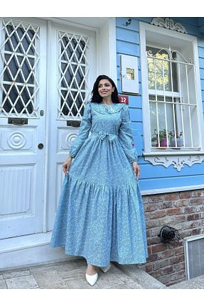 لباس حجاب آبی زنانه اورسایز KÜÇÜĞÜM BUTİK - کد 763693228