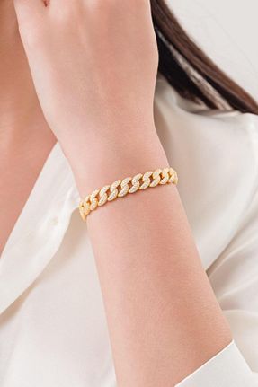 دستبند نقره طلائی زنانه 925 عیار Tmt Silver - کد 886834275