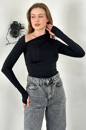 بلوز مشکی زنانه ساده Hebb Club - کد 886833862