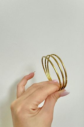 دستبند استیل (فولاد) طلائی زنانه استیل (فولاد) Feraye Aksesuar - کد 886823239