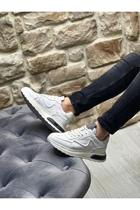 کفش اسنیکر سفید مردانه چرم اصل ByItallanoshoes - کد 886835547