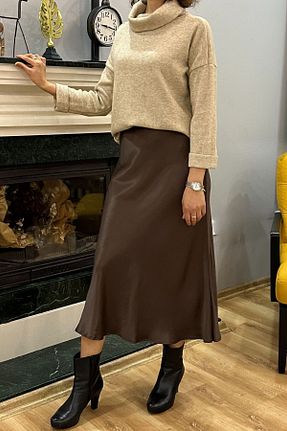 دامن سرمه ای زنانه ساتن SeHlen Butik - کد 886880837