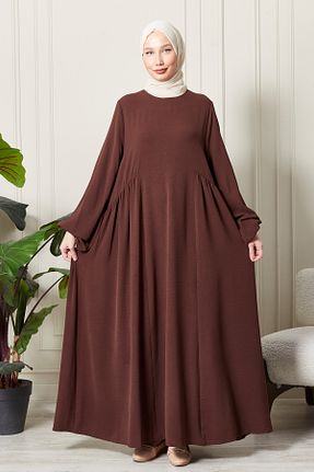لباس حجاب قهوه ای زنانه رگولار fistan - کد 886879510