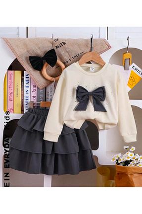 ست بالاتنه و پائین تنه مشکی بچه گانه بافت vera kids - کد 886893579