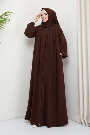 کلاه و ابایا قهوه ای زنانه مخلوط ویسکون SERRA MODA - کد 793042938