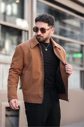 کاپشن قهوه ای مردانه اورسایز MODAEMAS - کد 886942987