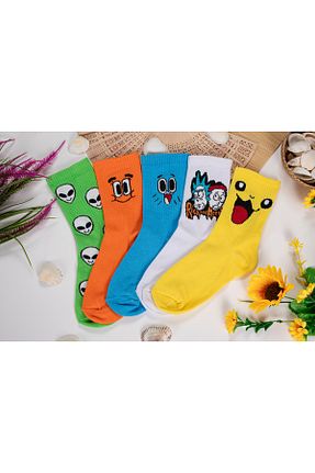 جوراب زرد زنانه پنبه ای WORTHY SOCKS - کد 875248744