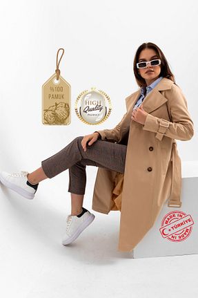 ترنچکت بژ زنانه %100 پنبه PASTELASTORE - کد 145820095