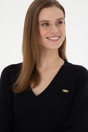 پلیور سرمه ای زنانه ساده U.S. Polo Assn. - کد 886995012